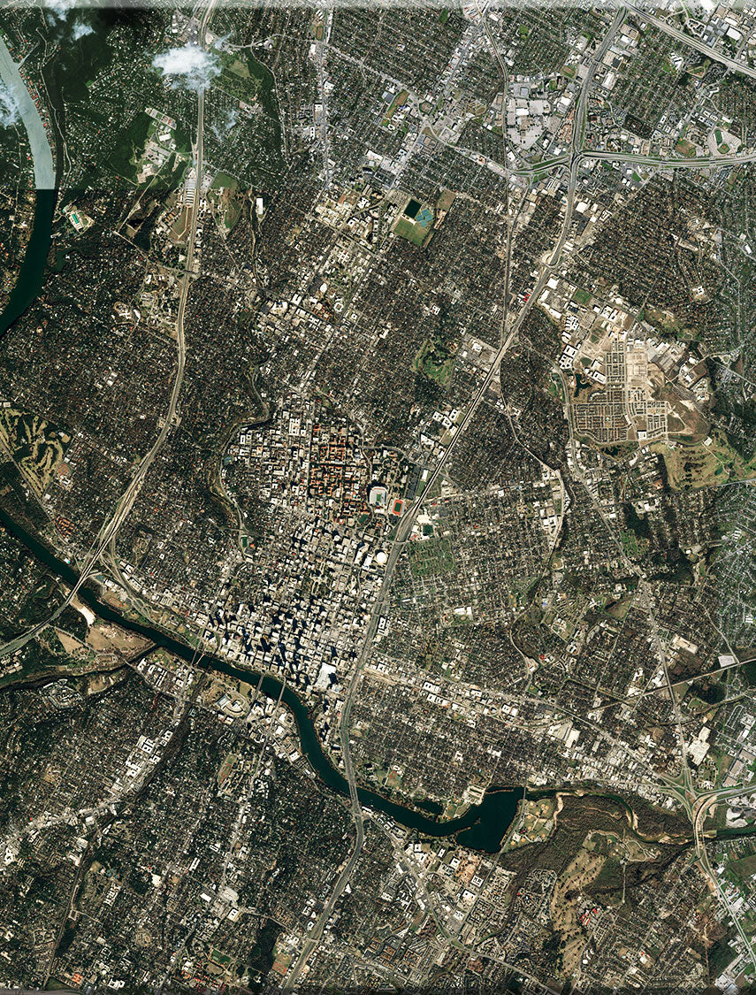 <b>Austin, Texas</b><br>Satellite Image<br>Wall Art