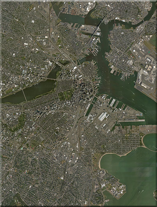 <b>Boston, Massachusetts</b><br>Satellite Image<br>Wall Art