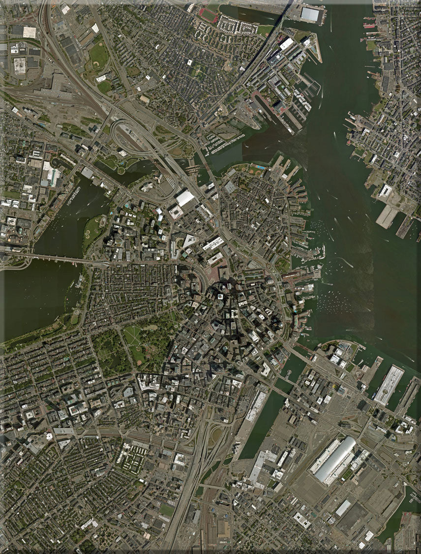 <b>Boston, Massachusetts</b><br>Satellite Image<br>Wall Art