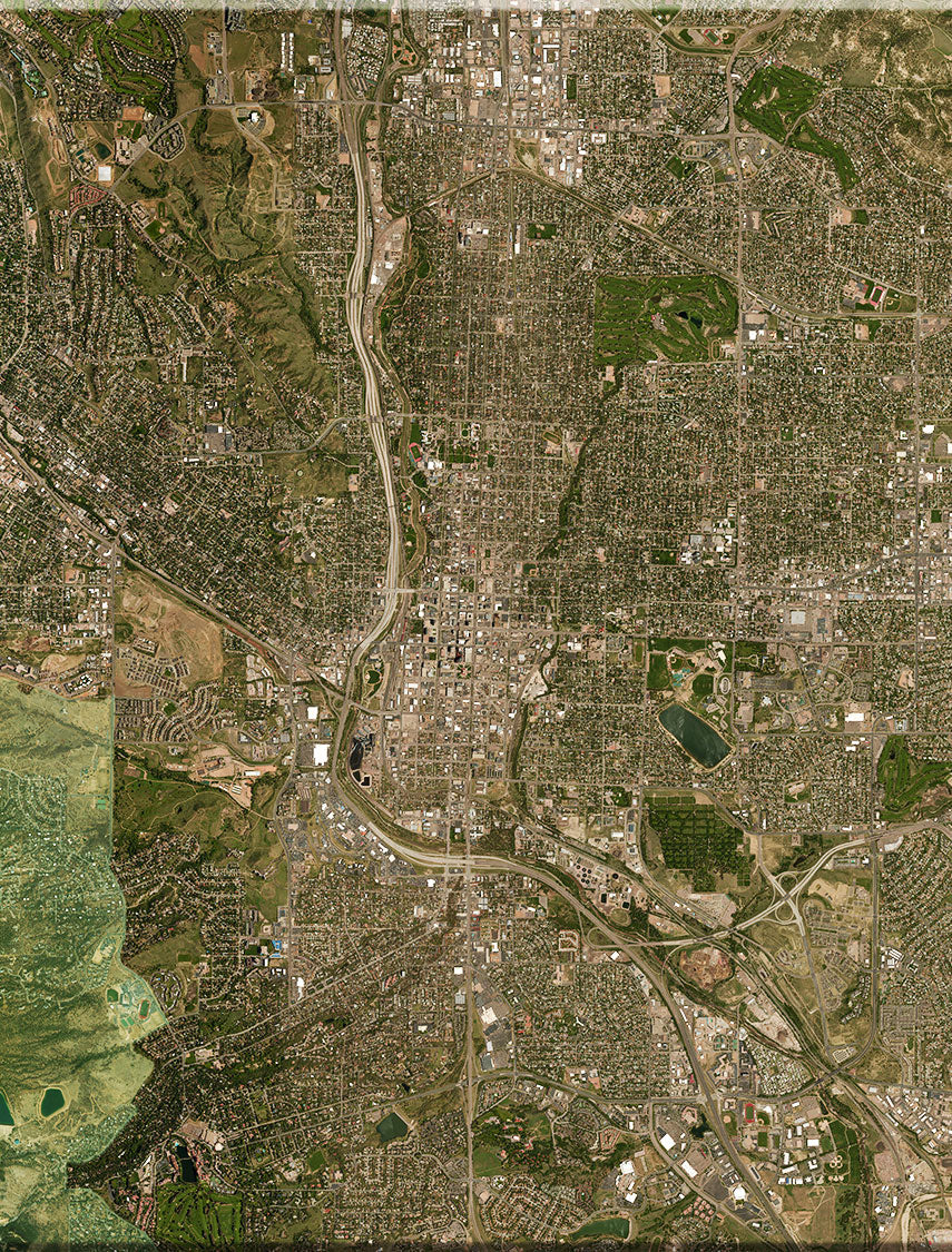 <b>Colorado Springs, Colorado</b><br>Satellite Image<br>Wall Art