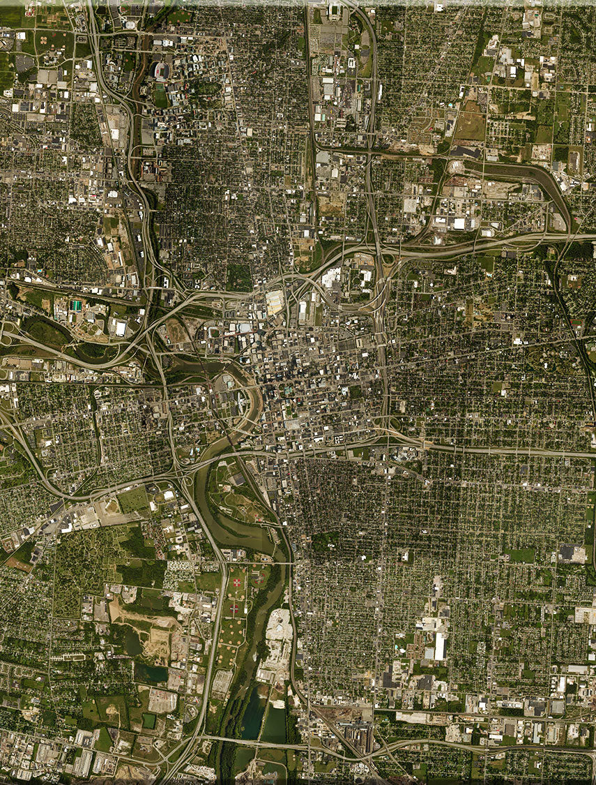 <b>Columbus, Ohio</b><br>Satellite Image<br>Wall Art