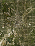 <b>Indianapolis, Indiana</b><br>Satellite Image<br>Wall Art