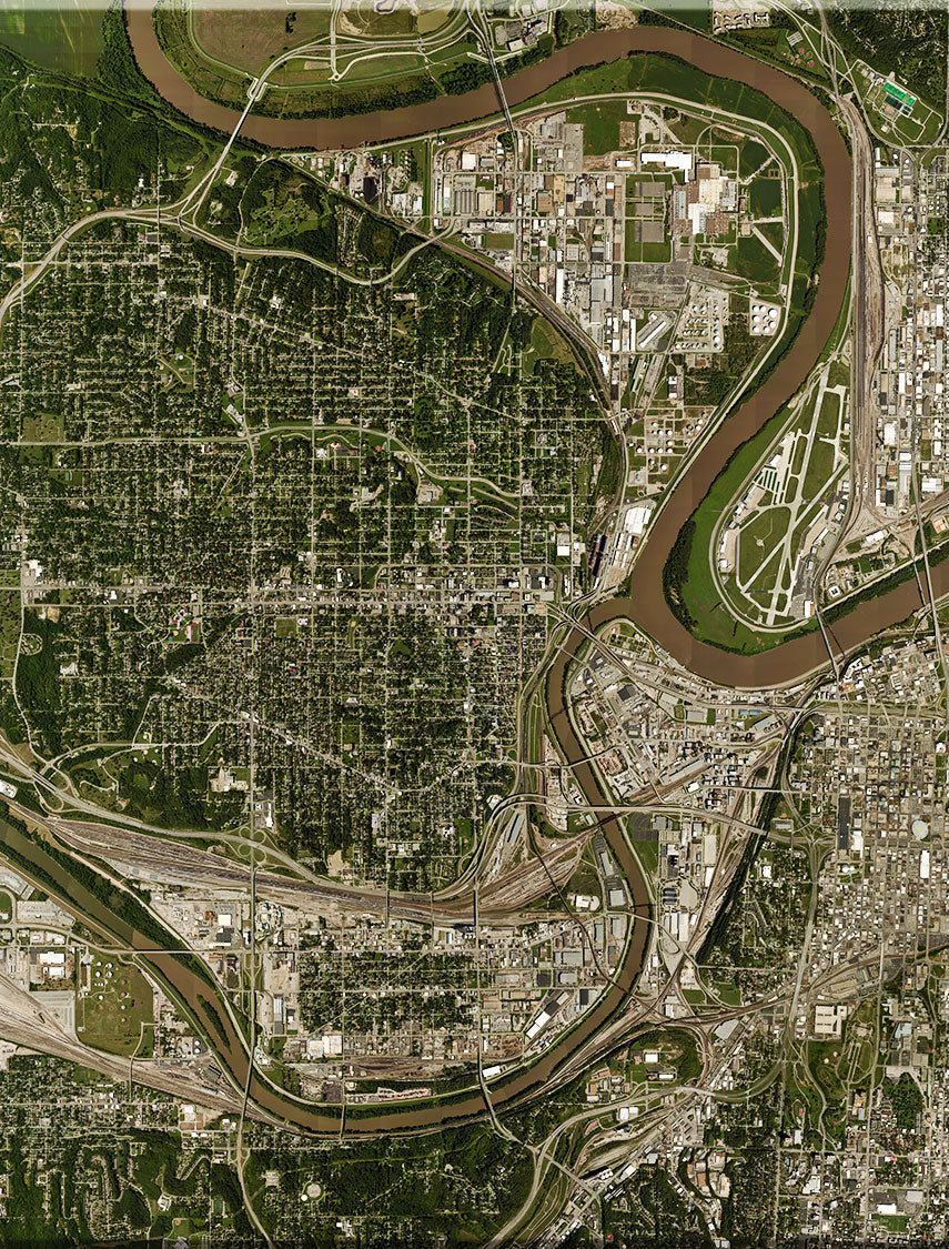 <b>Kansas City, Missouri</b><br>Satellite Image<br>Wall Art