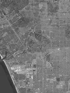 <b>Los Angeles, California</b><br>Satellite Image<br>Wall Art