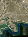 <b>Long Beach, California</b><br>Satellite Image<br>Wall Art