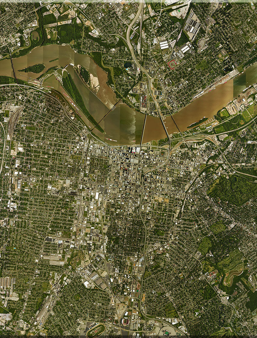 <b>Louisville, Kentucky</b><br>Satellite Image<br>Wall Art