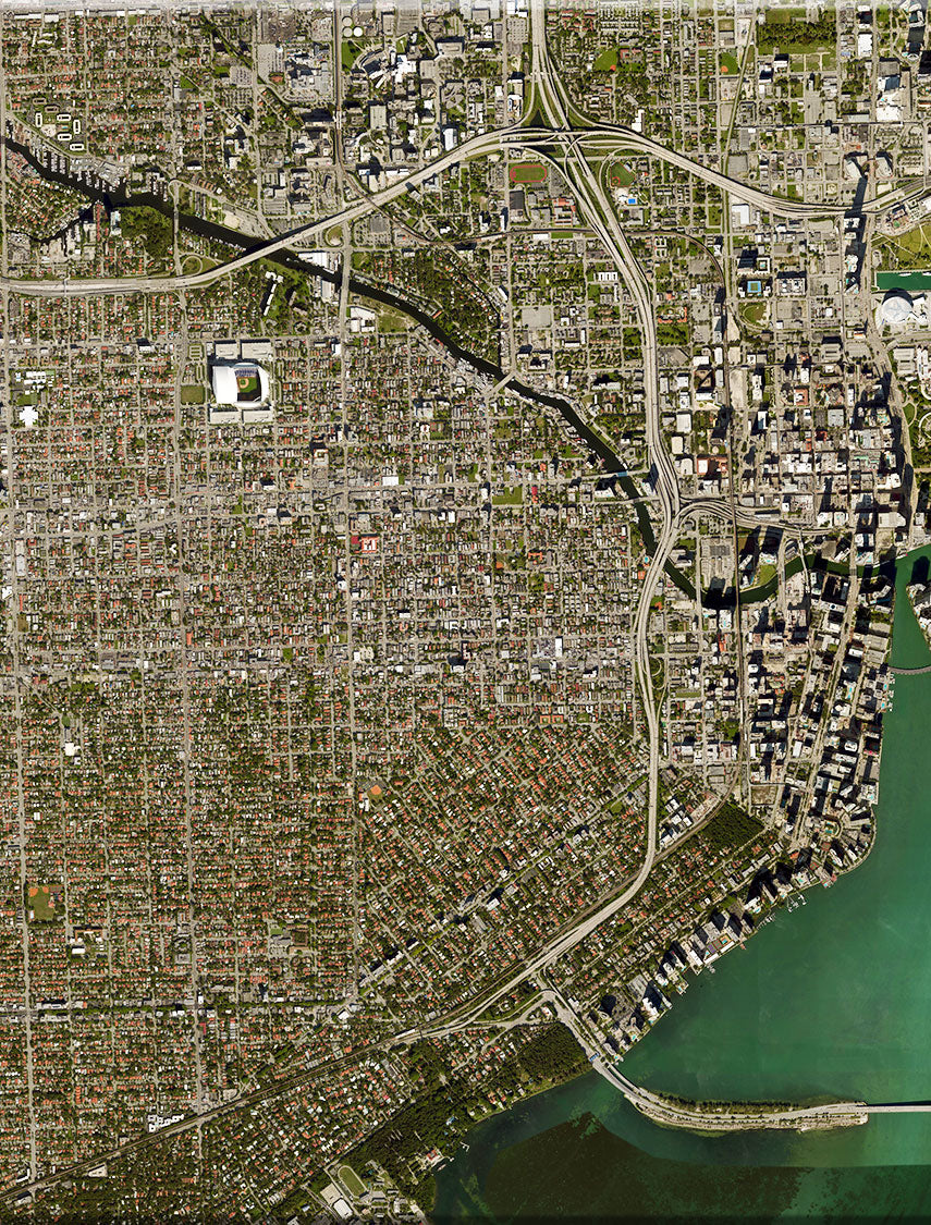 <b>Miami, Florida</b><br>Satellite Image<br>Wall Art