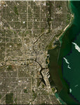 <b>Milwaukee, Wisconsin</b><br>Satellite Image<br>Wall Art