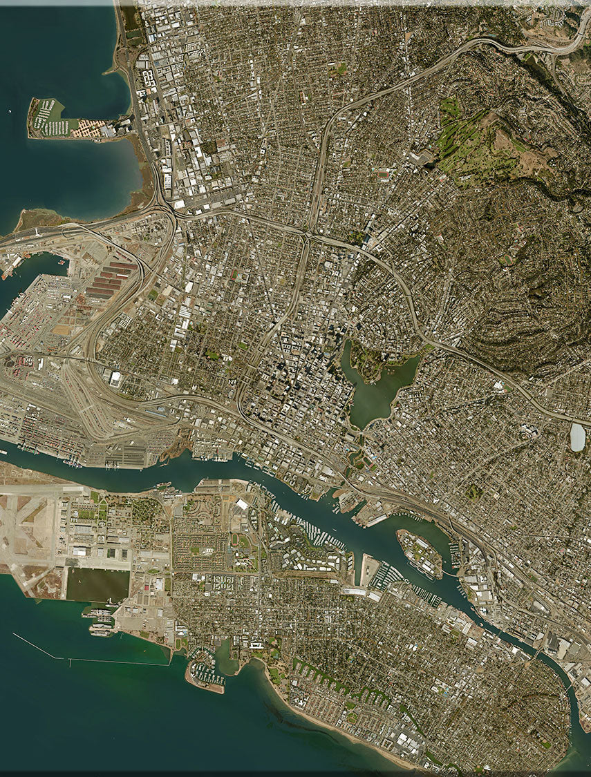 <b>Oakland, California</b><br>Satellite Image<br>Wall Art