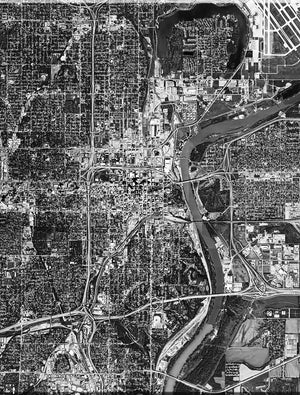 <b>Omaha, Nebraska</b><br>Satellite Image<br>Wall Art