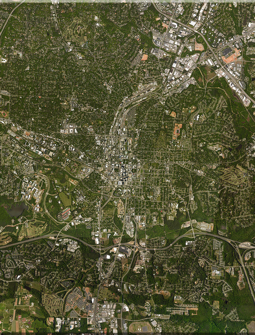 <b>Raleigh, North Carolina</b><br>Satellite Image<br>Wall Art