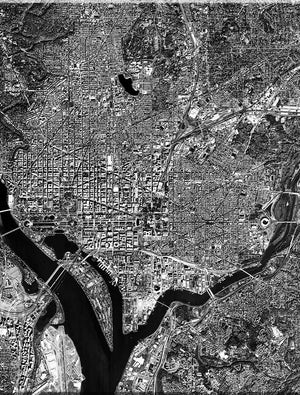 <b>Washington D.C. USA </b><br>Satellite Image<br>Wall Art